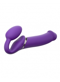 Фиолетовый безремневой вибрострапон Silicone Bendable Strap-On - size XL - Strap-on-me - купить с доставкой в Саранске
