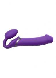 Фиолетовый безремневой вибрострапон Silicone Bendable Strap-On - size XL - Strap-on-me - купить с доставкой в Саранске