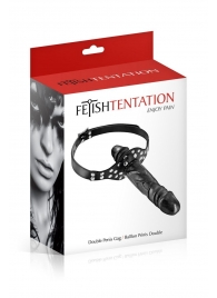 Черный кляп-фаллоимитатор Double Penis Gag - Fetish Tentation - купить с доставкой в Саранске