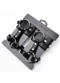 Черные наручники с креплением на кисть руки - Crazy Handmade - купить с доставкой в Саранске