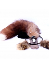 Игровой комплект: серебристая анальная пробка с пушистым хвостом и ободок-ушки - Crazy Handmade - купить с доставкой в Саранске