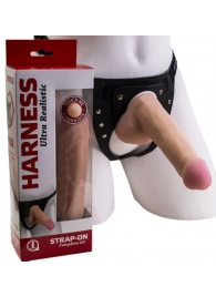 Страпон Harness из двух предметов: трусики с плугом и насадка-фаллос - 17 см. - LOVETOY (А-Полимер) - купить с доставкой в Саранске