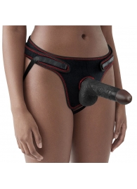 Женский темнокожий страпон Easy Strapon Set 7 Inch - 18 см. - Lovetoy - купить с доставкой в Саранске