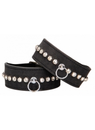 Черные поножи Diamond Studded Ankle Cuffs - Shots Media BV - купить с доставкой в Саранске