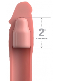 Телесная насадка-удлинитель 2 Inch Silicone X-tension with Strap - 20,3 см. - Pipedream - в Саранске купить с доставкой