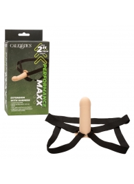 Телесный фаллопротез из силикона Extension with Harness - 15,75 см. - California Exotic Novelties - купить с доставкой в Саранске