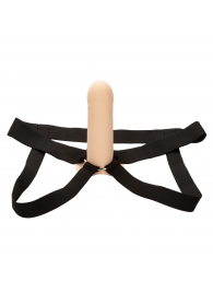 Телесный фаллопротез из силикона Extension with Harness - 15,75 см. - California Exotic Novelties - купить с доставкой в Саранске