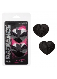 Черные пэстисы в форме сердечек Heart Pasties - California Exotic Novelties - купить с доставкой в Саранске