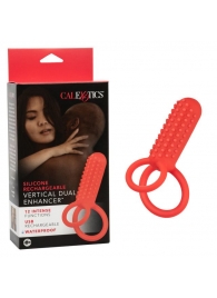 Красное эрекционное кольцо Silicone Rechargeable Vertical Dual Enhancer - California Exotic Novelties - в Саранске купить с доставкой