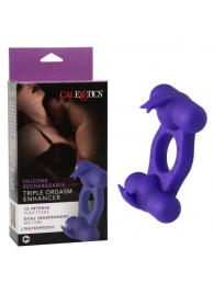 Фиолетовое эрекционное виброкольцо с двумя моторами Silicone Rechargeable Triple Orgasm Enhancer - California Exotic Novelties - в Саранске купить с доставкой