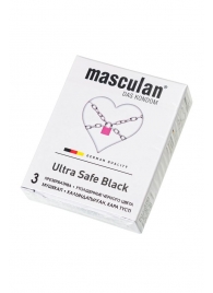 Ультрапрочные презервативы Masculan Ultra Safe Black - 3 шт. - Masculan - купить с доставкой в Саранске