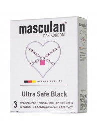 Ультрапрочные презервативы Masculan Ultra Safe Black - 3 шт. - Masculan - купить с доставкой в Саранске