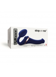 Синий безремневой страпон Multi Orgasm Size S с клиторальной стимуляцией - Strap-on-me - купить с доставкой в Саранске