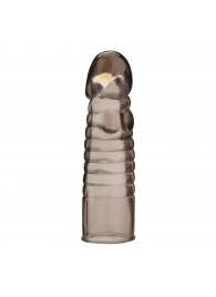 Дымчатая насадка-удлинитель Ribbed Realistic Penis Enhancing Sleeve Extension - 15,2 см. - BlueLine - в Саранске купить с доставкой