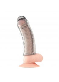 Текстурированная насадка на пенис Clear Textured Penis Enhancing Sleeve Extension - 16,5 см. - BlueLine - в Саранске купить с доставкой