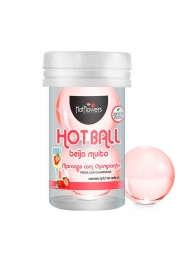 Лубрикант на масляной основе Hot Ball Beija Muito с ароматом клубники и шампанского (2 шарика по 3 гр.) - HotFlowers - купить с доставкой в Саранске