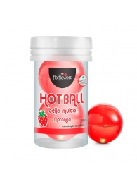 Лубрикант на масляной основе Hot Ball Beija Muito с ароматом клубники (2 шарика по 3 гр.) - HotFlowers - купить с доставкой в Саранске