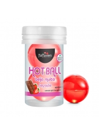 Лубрикант на масляной основе Hot Ball Beija Muito с ароматом шоколада и клубники (2 шарика по 3 гр.) - HotFlowers - купить с доставкой в Саранске