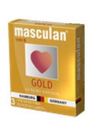 Презервативы Masculan Ultra Gold с золотым напылением и ароматом ванили - 3 шт. - Masculan - купить с доставкой в Саранске