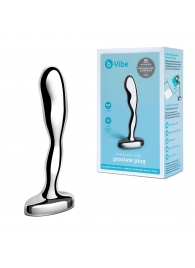 Стальной стимулятор простаты Stainless Steel Prostate Plug - 11,5 см. - b-Vibe - в Саранске купить с доставкой