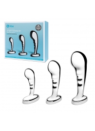 Набор из 3 стальных стимуляторов простаты Stainless Steel P-spot Training Set - b-Vibe - в Саранске купить с доставкой