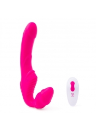 Розовый безремневой страпон на радиоуправлении Strapless Together - 22 см. - Together Toy - купить с доставкой в Саранске