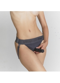 Серые трусики для фиксации насадок Strap-on-me Harness Lingerie Unique - Strap-on-me - купить с доставкой в Саранске