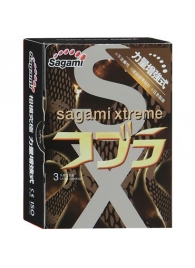 Суженные к основанию презервативы Sagami Xtreme COBRA - 3 шт. - Sagami - купить с доставкой в Саранске