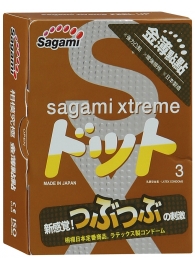 Презервативы Sagami Xtreme FEEL UP с точечной текстурой и линиями прилегания - 3 шт. - Sagami - купить с доставкой в Саранске