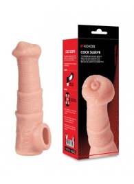 Телесная фантазийная насадка на член Cock Sleeve Size M - KOKOS - в Саранске купить с доставкой