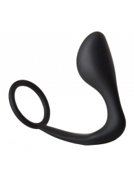 Черное эрекционное кольцо с анальной пробкой Anal Plug With Cockring - Dream Toys - в Саранске купить с доставкой