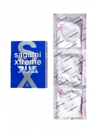 Розовые презервативы Sagami Xtreme FEEL FIT 3D - 3 шт. - Sagami - купить с доставкой в Саранске