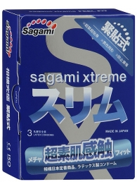 Розовые презервативы Sagami Xtreme FEEL FIT 3D - 3 шт. - Sagami - купить с доставкой в Саранске