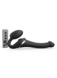 Черный безремневой страпон Multi Orgasm Size S с клиторальной стимуляцией - Strap-on-me - купить с доставкой в Саранске