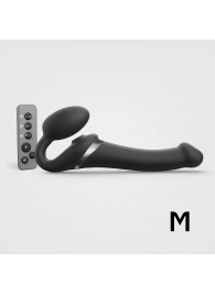 Черный безремневой страпон Multi Orgasm Size M с клиторальной стимуляцией - Strap-on-me - купить с доставкой в Саранске