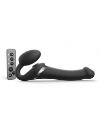 Черный безремневой страпон Multi Orgasm Size M с клиторальной стимуляцией - Strap-on-me - купить с доставкой в Саранске