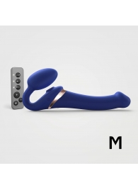 Синий безремневой страпон Multi Orgasm Size M с клиторальной стимуляцией - Strap-on-me - купить с доставкой в Саранске