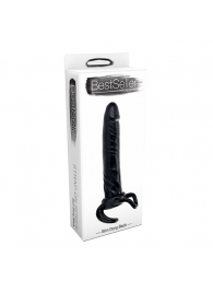 Чёрная насадка-фаллос для двойного проникновения INFLATABLE DILDO SLIM DONG  - 13,5 см. - Toyz4lovers - в Саранске купить с доставкой