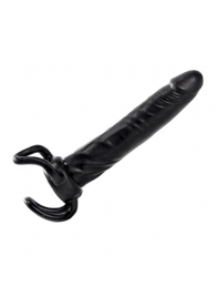 Чёрная насадка-фаллос для двойного проникновения INFLATABLE DILDO SLIM DONG  - 13,5 см. - Toyz4lovers - в Саранске купить с доставкой