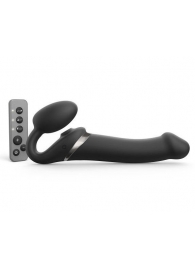 Черный безремневой страпон Multi Orgasm Size L с клиторальной стимуляцией - Strap-on-me - купить с доставкой в Саранске