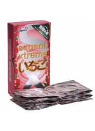 Презервативы Sagami Xtreme Strawberry c ароматом клубники - 10 шт. - Sagami - купить с доставкой в Саранске