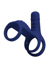 Синяя вибронасадка на пенис Vibrating Penis Sling - Baile - в Саранске купить с доставкой