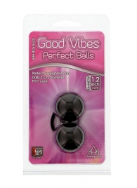 Чёрные вагинальные шарики на мягкой сцепке GOOD VIBES PERFECT BALLS - Dream Toys