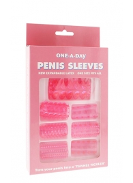 Набор из 7 розовых насадок на пенис ONE-A-DAY PENIS SLEEVES PINK - Seven Creations - в Саранске купить с доставкой