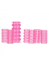 Набор из 7 розовых насадок на пенис ONE-A-DAY PENIS SLEEVES PINK - Seven Creations - в Саранске купить с доставкой