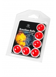 Набор из 6 шариков с массажным маслом Brazilian Balls с охлаждающим и разогревающим эффектом - Secret Play - купить с доставкой в Саранске