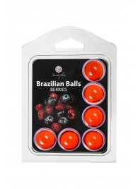 Набор из 6 шариков с массажным маслом Brazilian Balls с ароматом ягод - Secret Play - купить с доставкой в Саранске