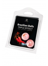 Набор из 2 шариков с массажным маслом Brazilian Balls с тройным эффектом - Secret Play - купить с доставкой в Саранске