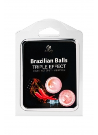 Набор из 2 шариков с массажным маслом Brazilian Balls с тройным эффектом - Secret Play - купить с доставкой в Саранске