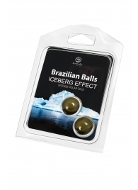 Набор из 2 шариков с массажным маслом Brazilian Balls с ледяным эффектом - Secret Play - купить с доставкой в Саранске